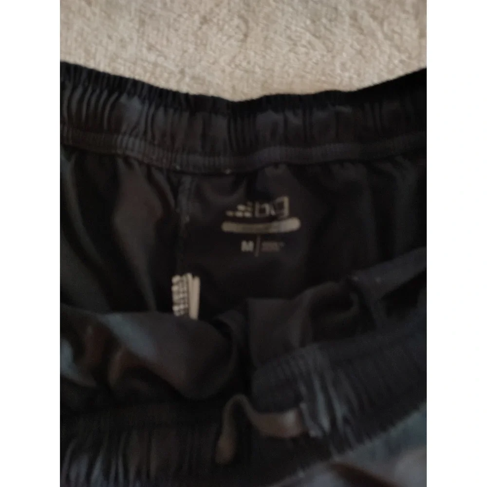 BG‎ Womens Running Shorts Black Blue Mesh Side Panels Athletic Gym Size Medium